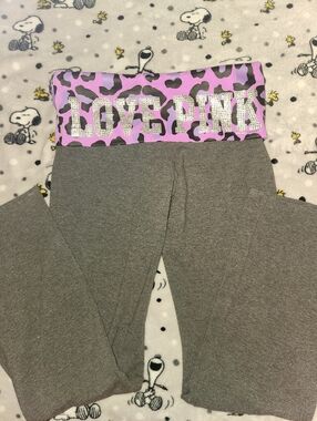 Victoria's Secret Pink Foldover Flared Leggings - ALTERED Read Desc.